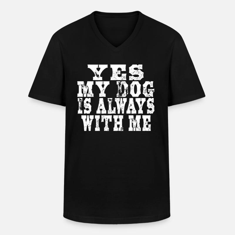 Hunde Spruch Mann - Männer-T-Shirt mit V-Ausschnitt - Schwarz