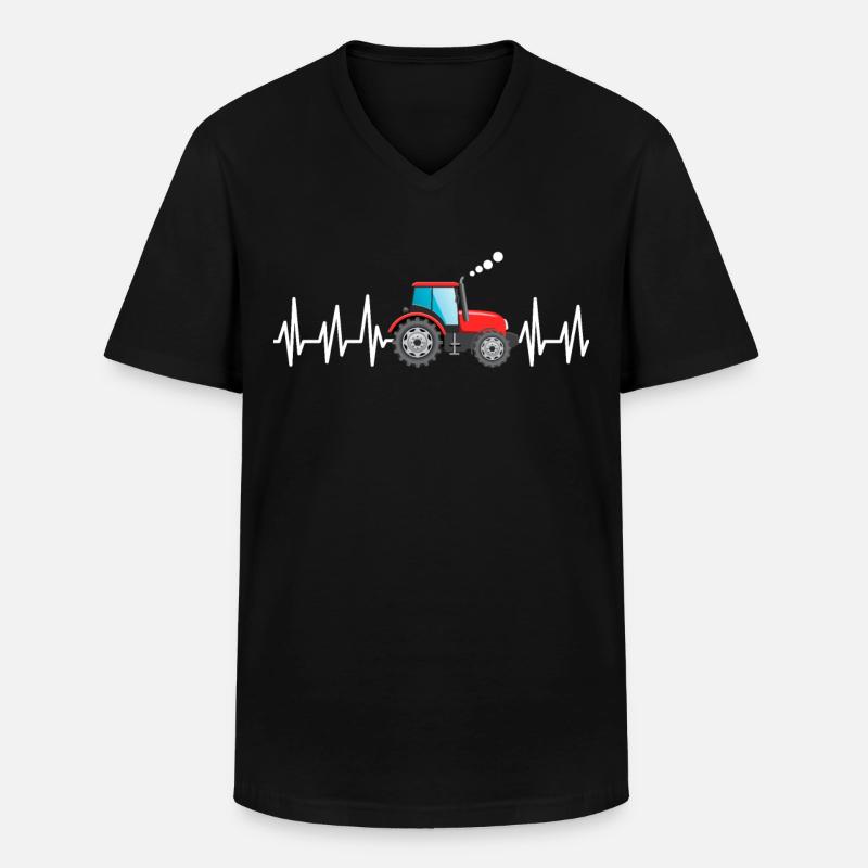 Traktor - Männer-T-Shirt mit V-Ausschnitt - Schwarz
