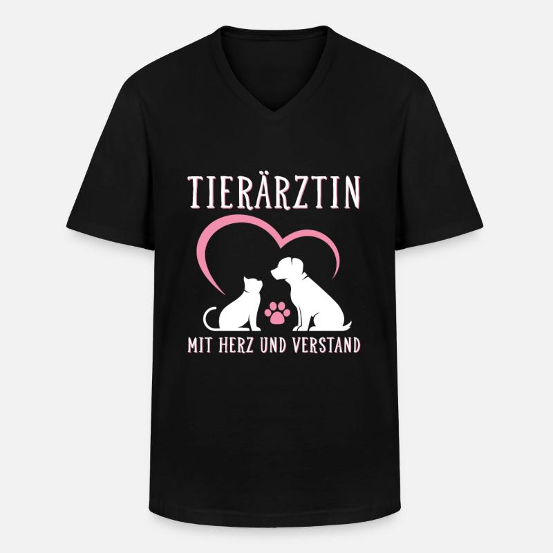 Tierärztin Geschenk - Männer-T-Shirt mit V-Ausschnitt - Schwarz