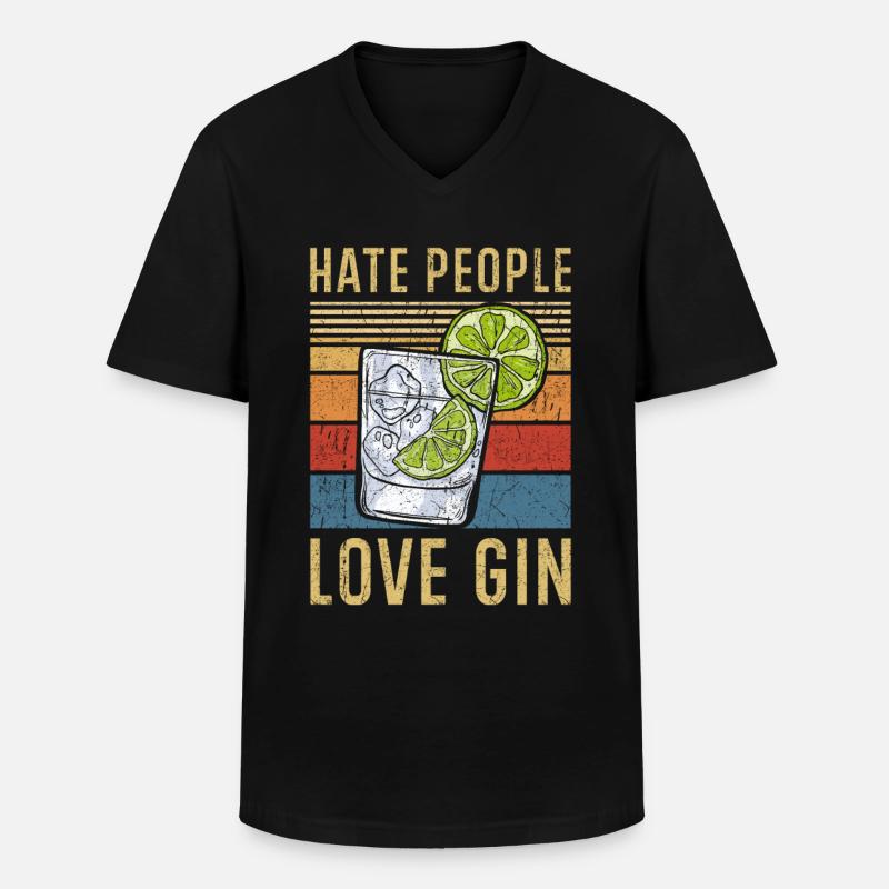 Gin Spruch Gin Geschenke - Männer-T-Shirt mit V-Ausschnitt - Schwarz