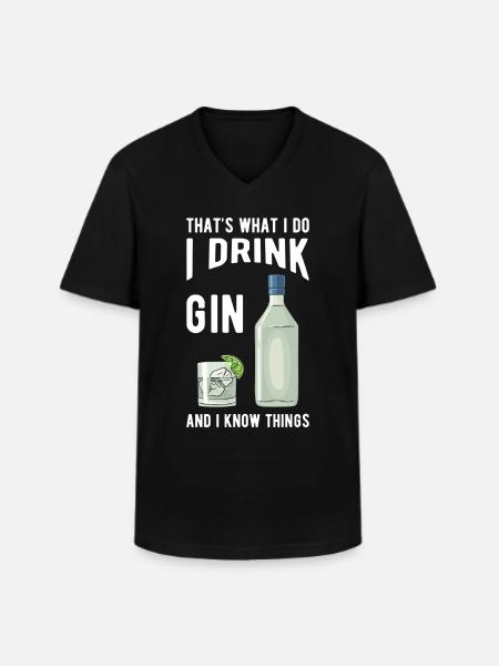 Gin Spruch Gin Geschenke - Männer-T-Shirt mit V-Ausschnitt - Schwarz
