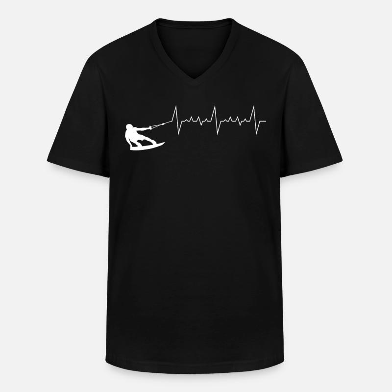 Wakeboard - Männer-T-Shirt mit V-Ausschnitt - Schwarz