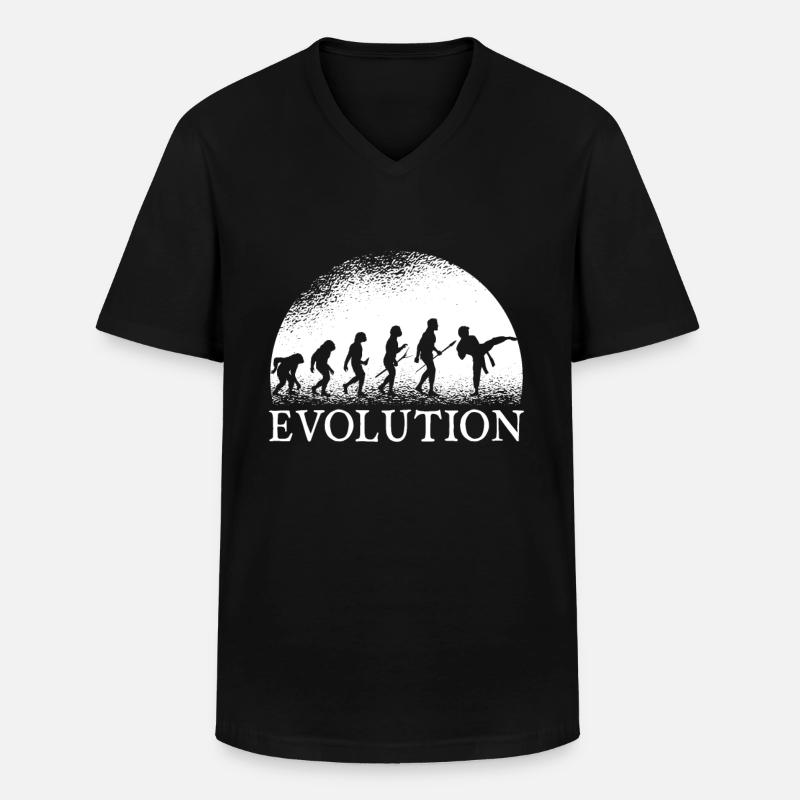 Karate Evolution - Männer-T-Shirt mit V-Ausschnitt - Schwarz