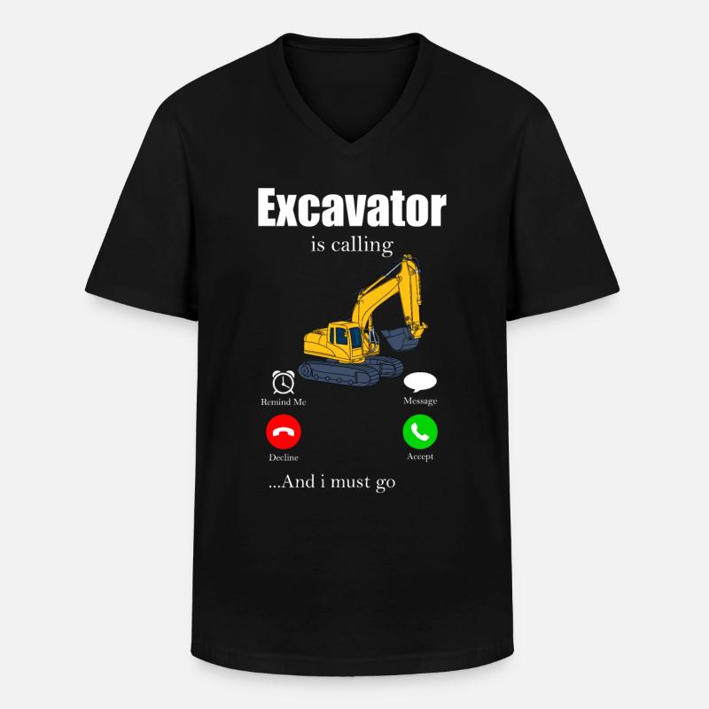 Bagger - Männer-T-Shirt mit V-Ausschnitt - Schwarz