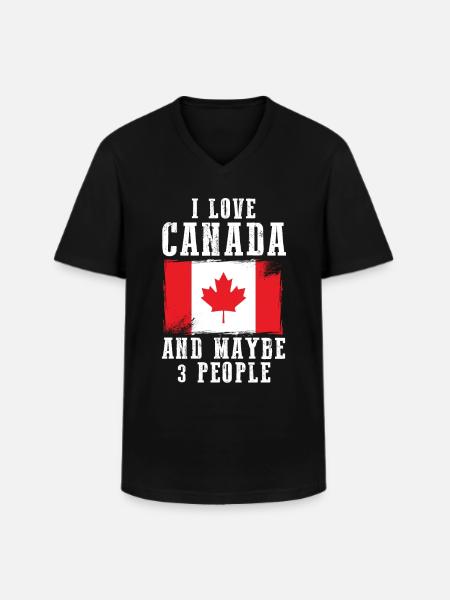 Canada Flag Canada Flag - Men's V-Neck T-Shirt - black
