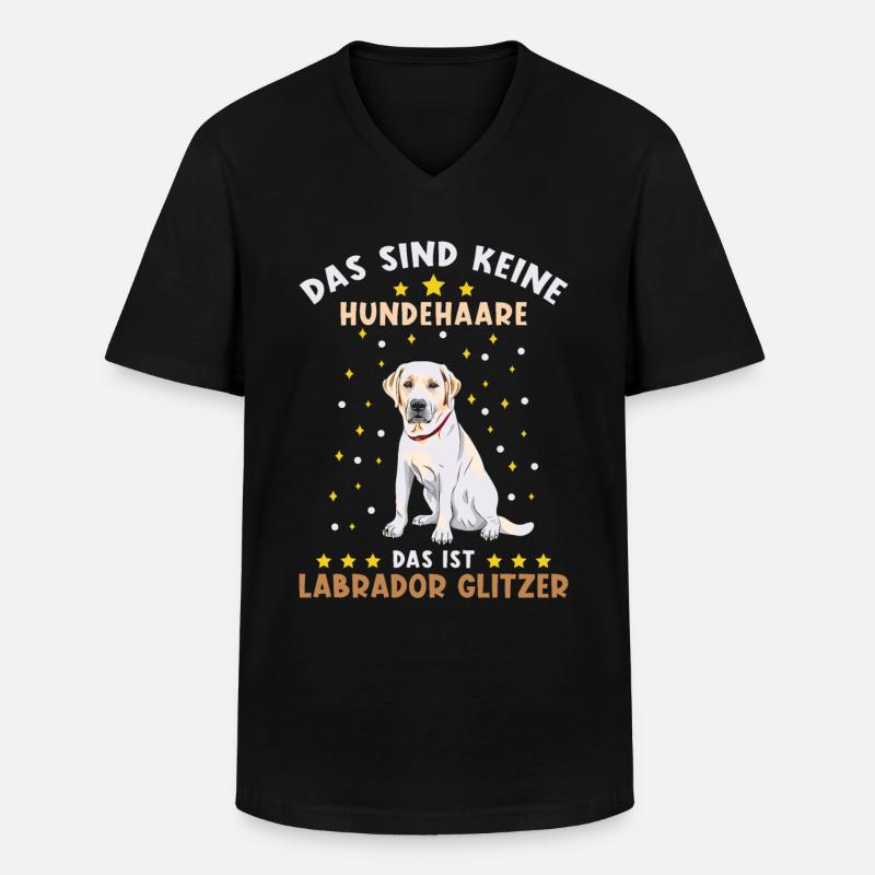 Labrador Glitzer - Männer-T-Shirt mit V-Ausschnitt - Schwarz
