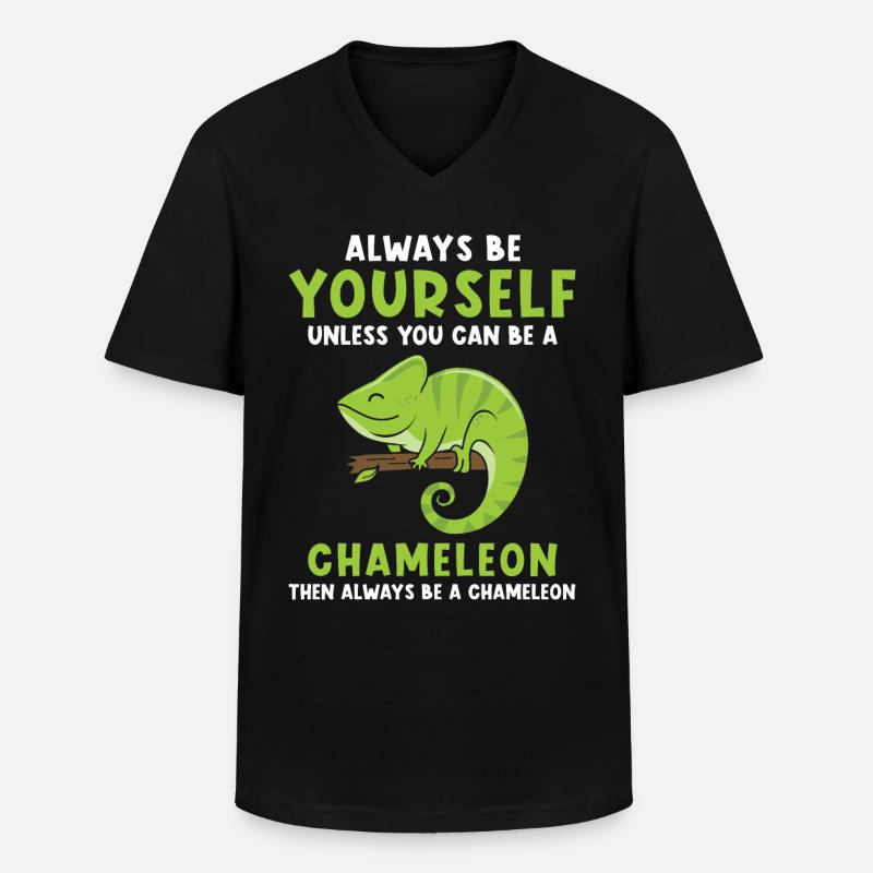 Chamäleon Spruch lustig - Männer-T-Shirt mit V-Ausschnitt - Schwarz