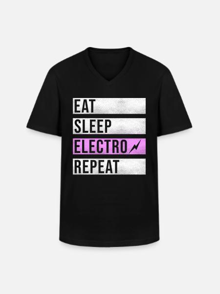 Techno Music Electro Raver - Men's V-Neck T-Shirt - black