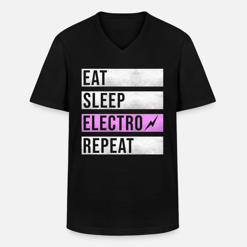 Techno Musik Electro Raver - Männer-T-Shirt mit V-Ausschnitt - Schwarz