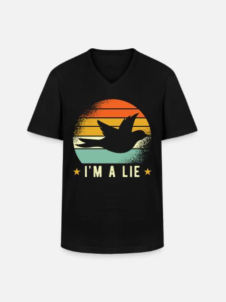 Birds Lie Meme - Men's V-Neck T-Shirt - black