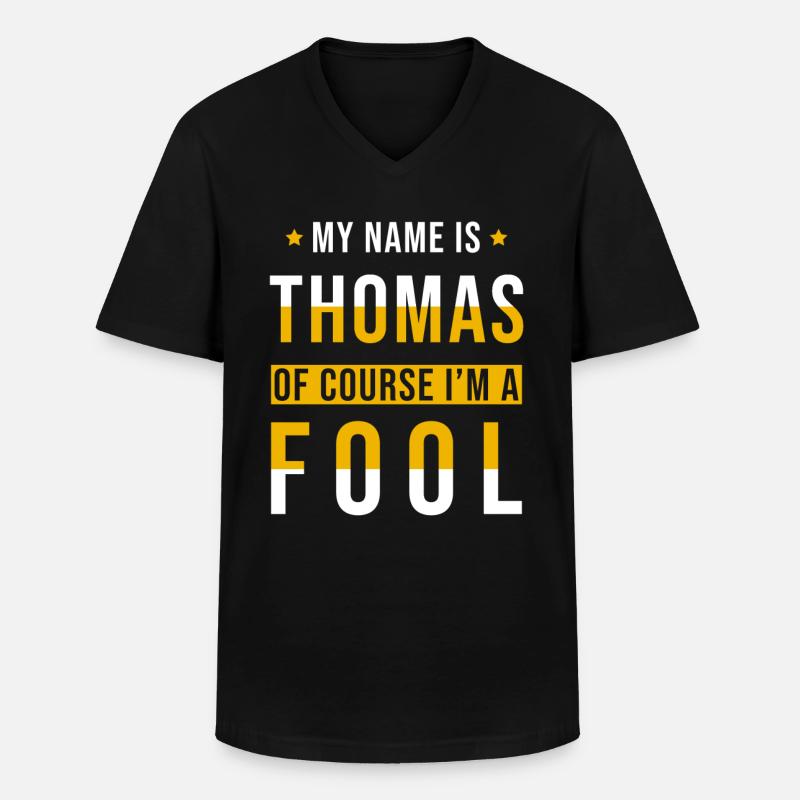 Thomas Name Geschenk lustig Spruch - Männer-T-Shirt mit V-Ausschnitt - Schwarz