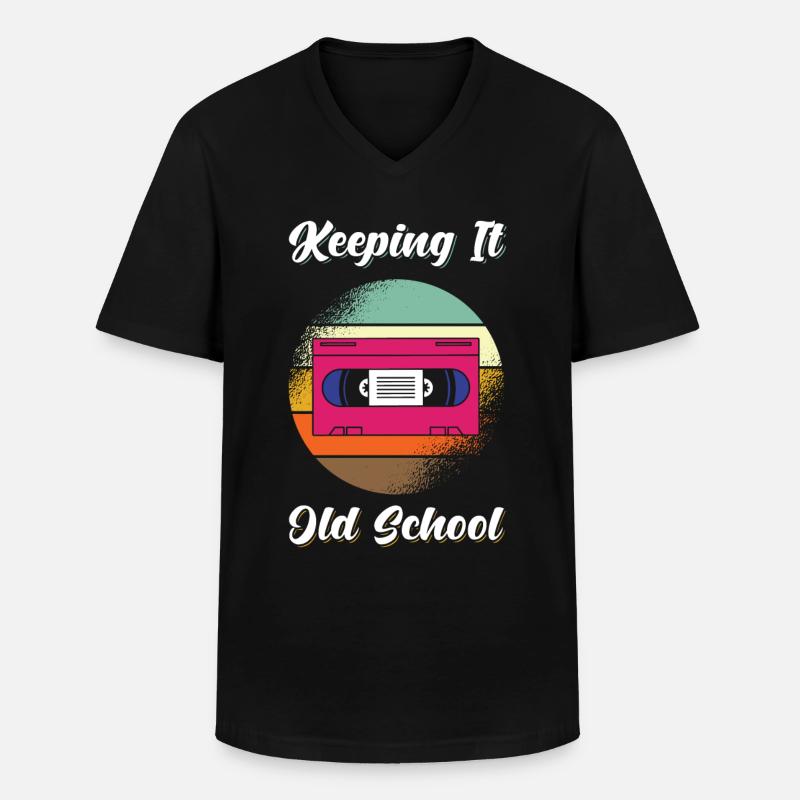 VHS Videokasette Retro 80s - Männer-T-Shirt mit V-Ausschnitt - Schwarz