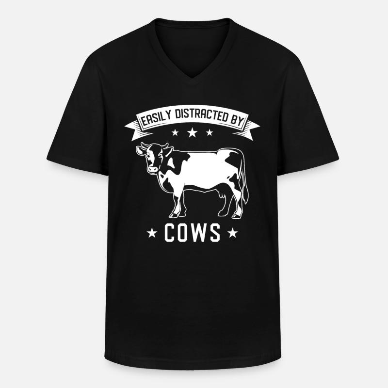 Kuh Kühe Spruch - Männer-T-Shirt mit V-Ausschnitt - Schwarz