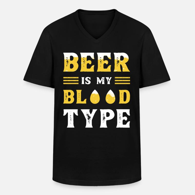 Bier Blutgruppe Bier - Männer-T-Shirt mit V-Ausschnitt - Schwarz