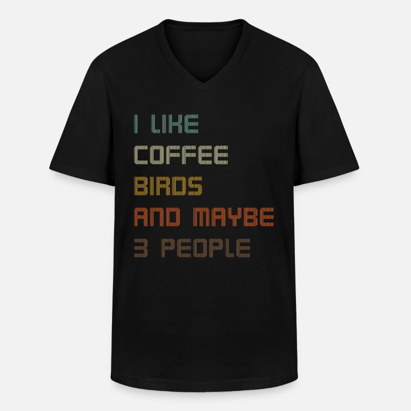 Vogel Vogelkundler - Männer-T-Shirt mit V-Ausschnitt - Schwarz