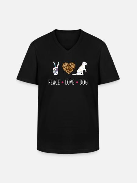 dog - Men's V-Neck T-Shirt - black