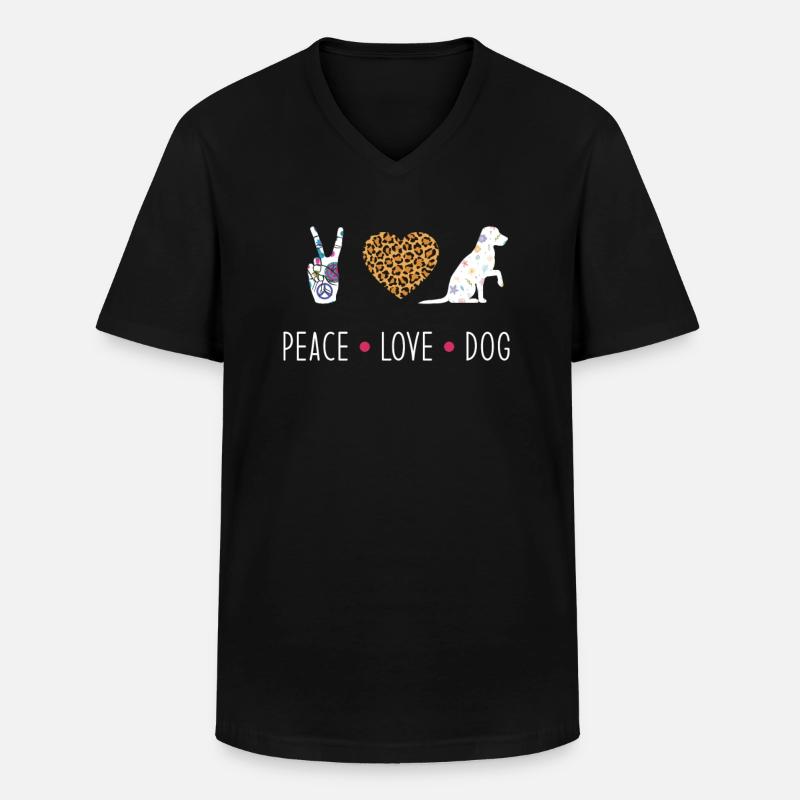 Hund - Männer-T-Shirt mit V-Ausschnitt - Schwarz