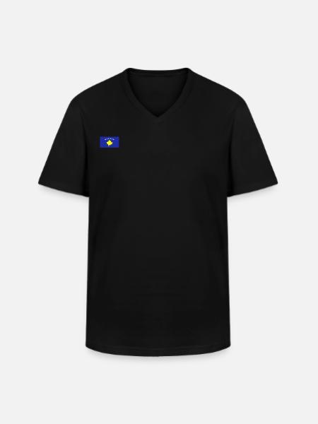 Kosovo Flag - Men's V-Neck T-Shirt - black