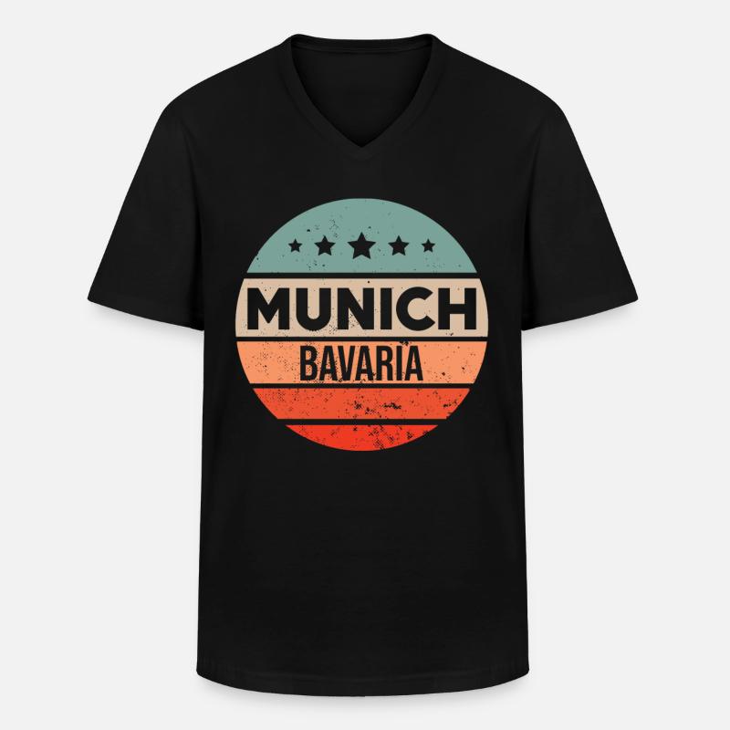 München - Männer-T-Shirt mit V-Ausschnitt - Schwarz