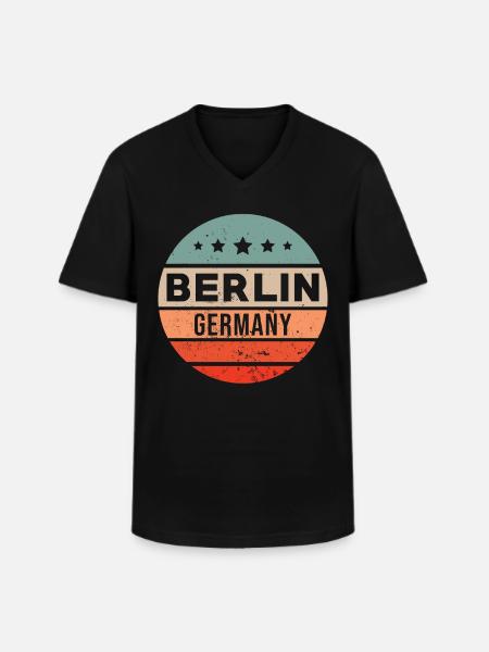 Berlin - Men's V-Neck T-Shirt - black