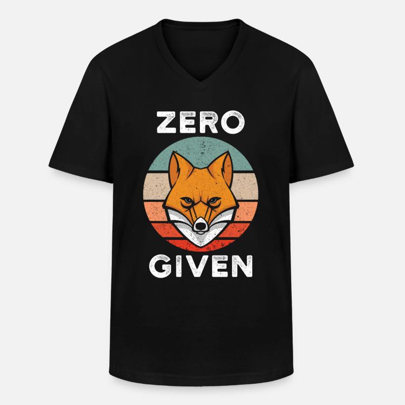 Zero Fox Given - T-shirt col V Homme - noir