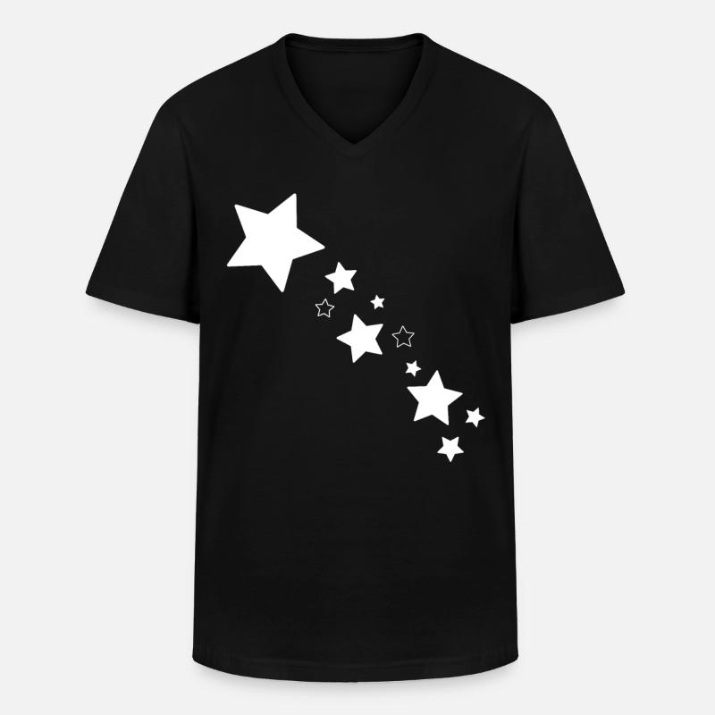 Sterne Stern Sternschnuppe - Männer-T-Shirt mit V-Ausschnitt - Schwarz