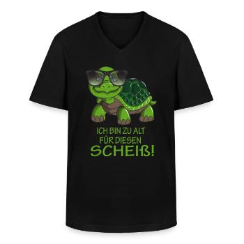 Schildkröte ich bin zu alt für diesen Scheiß! - Männer-T-Shirt mit V-Ausschnitt - Schwarz - Vorne - AI Model Male 178 dark (178cm)