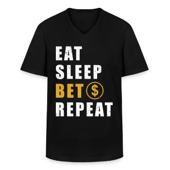 Parier Casino Rengaine - T-shirt col V Homme - noir - Devant - AI Model Male 178 dark (178cm)