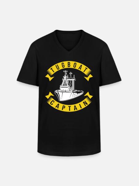 Tugboat Captain - Men's V-Neck T-Shirt - black