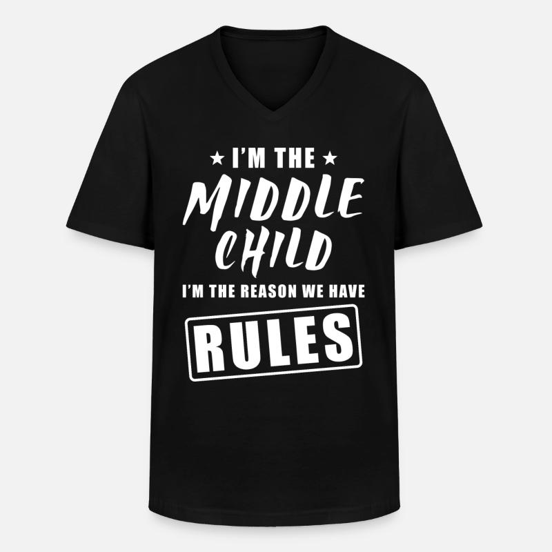 Mittleres Kind - Männer-T-Shirt mit V-Ausschnitt - Schwarz