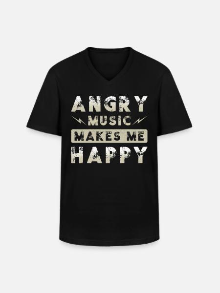 Metal Musik Angry Music - Men's V-Neck T-Shirt - black