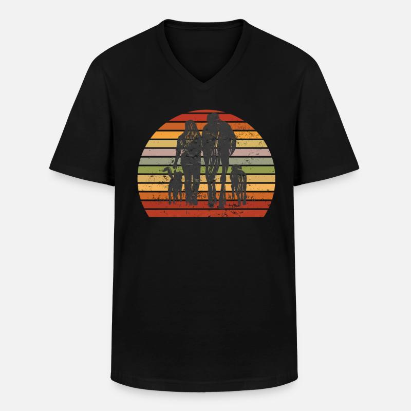 Pferd Hund - Männer-T-Shirt mit V-Ausschnitt - Schwarz