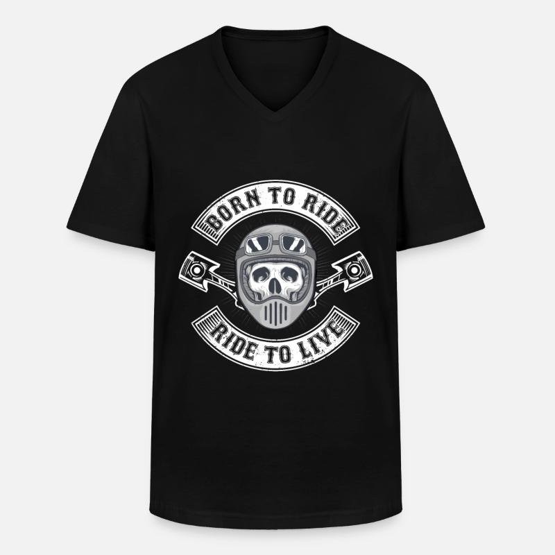 Motorrad - Männer-T-Shirt mit V-Ausschnitt - Schwarz