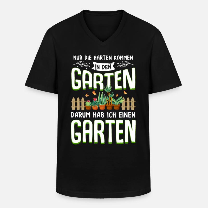 Garten - Männer-T-Shirt mit V-Ausschnitt - Schwarz
