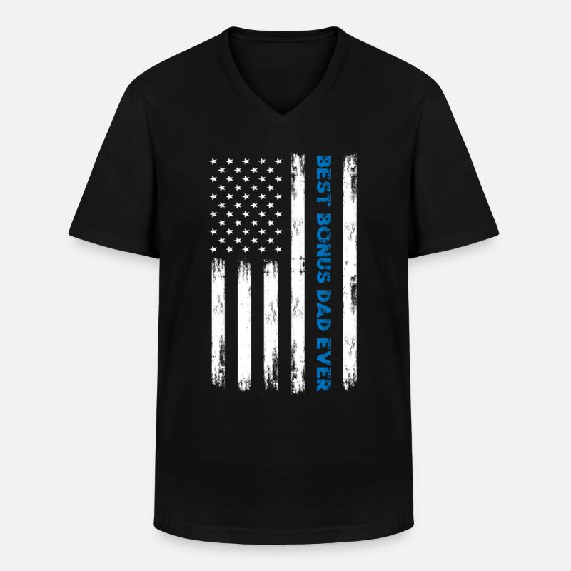 Bonus Papa - Männer-T-Shirt mit V-Ausschnitt - Schwarz