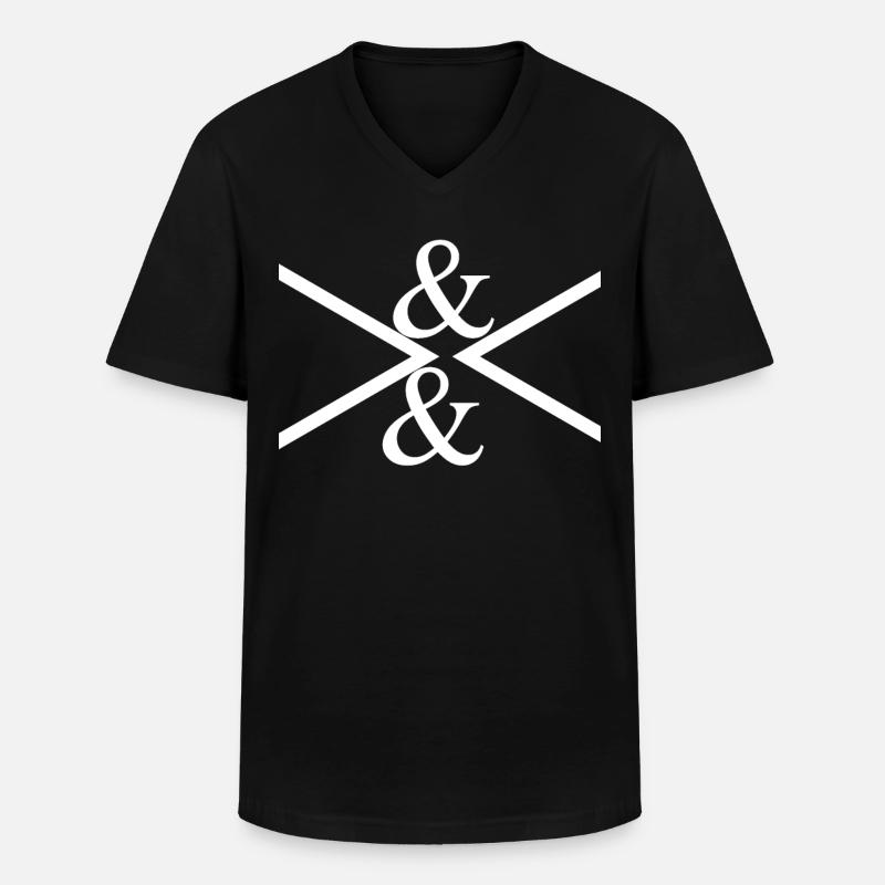 Abstrakt - Männer-T-Shirt mit V-Ausschnitt - Schwarz