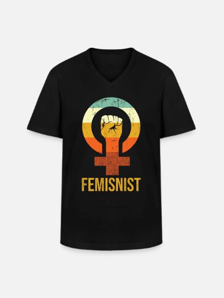 Feminism Design Symbol - Men's V-Neck T-Shirt - black