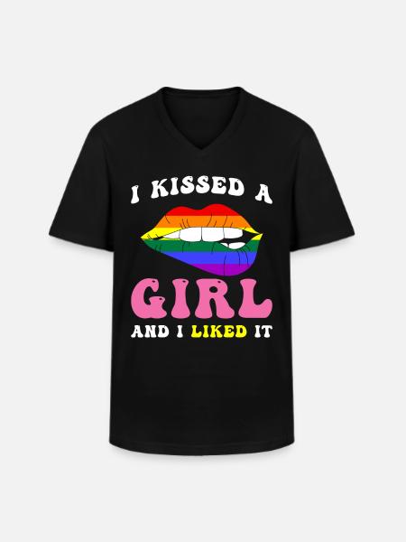 LGBTQ Lesbian Saying - Men's V-Neck T-Shirt - black