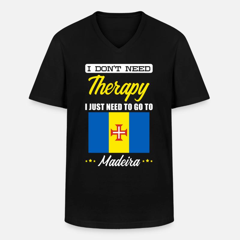 Madeira - Männer-T-Shirt mit V-Ausschnitt - Schwarz