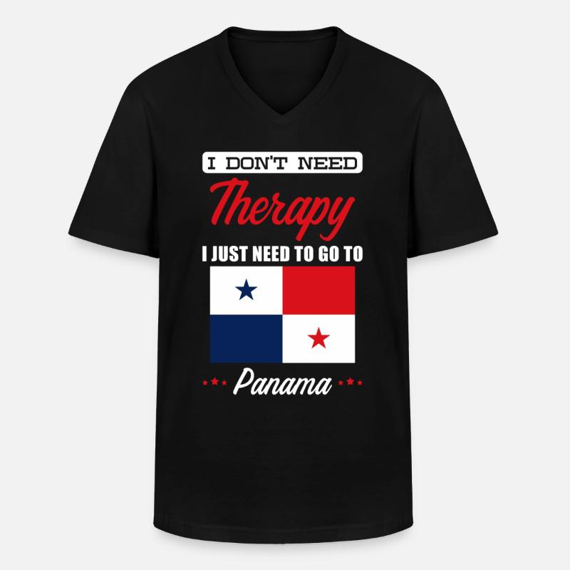 Panama - Männer-T-Shirt mit V-Ausschnitt - Schwarz
