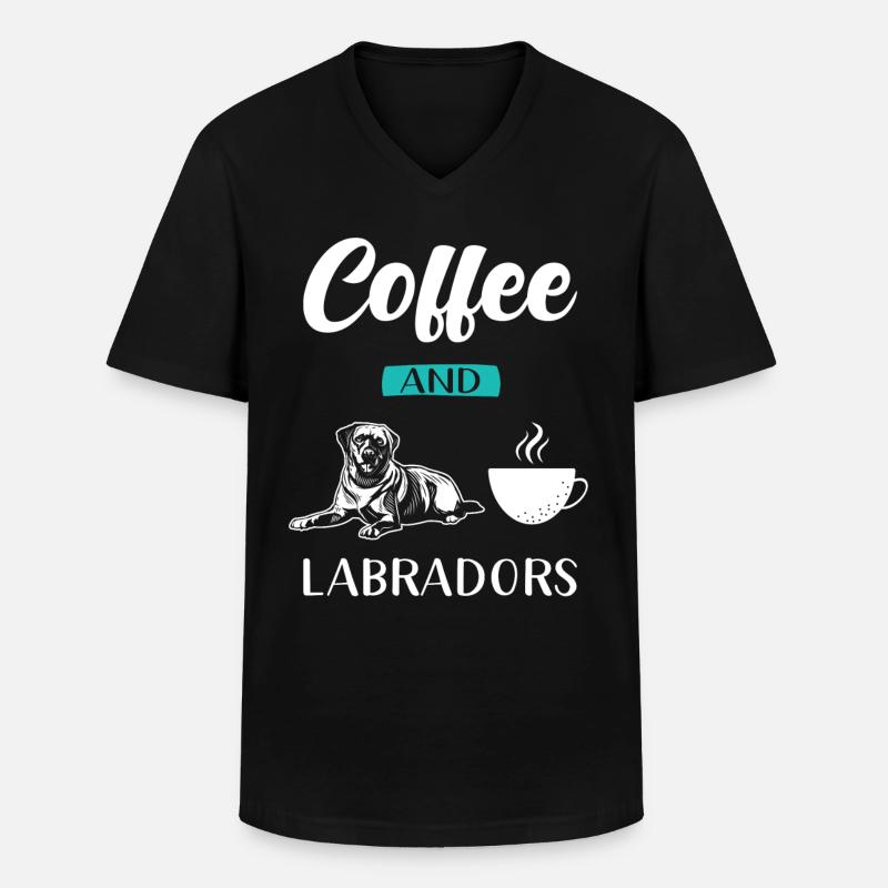 Labrador - Männer-T-Shirt mit V-Ausschnitt - Schwarz