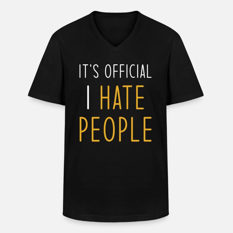 Ich hasse Menschen - Männer-T-Shirt mit V-Ausschnitt - Schwarz