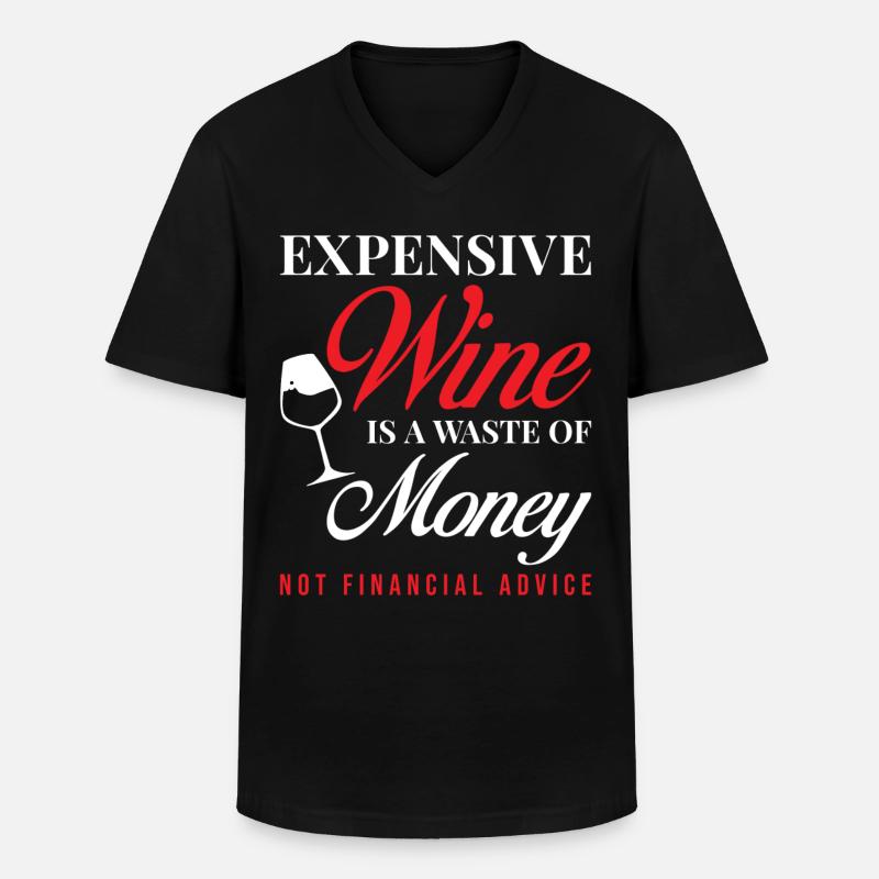 Wein - Männer-T-Shirt mit V-Ausschnitt - Schwarz