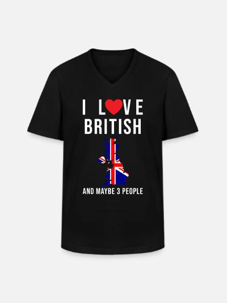 England I love Britain - Men's V-Neck T-Shirt - black
