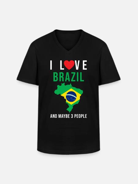 Brésil j'aime le Brésil - T-shirt col V Homme - noir