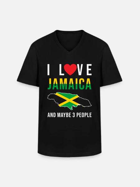 Jamaïque j'aime la Jamaïque - T-shirt col V Homme - noir
