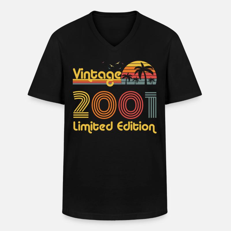 2001 Limited Edition Coole Geschenkidee - Männer-T-Shirt mit V-Ausschnitt - Schwarz
