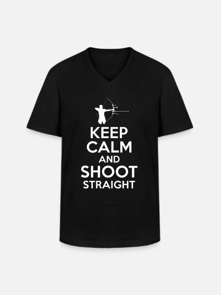 Keep Calm and do Archery - Men's V-Neck T-Shirt - black