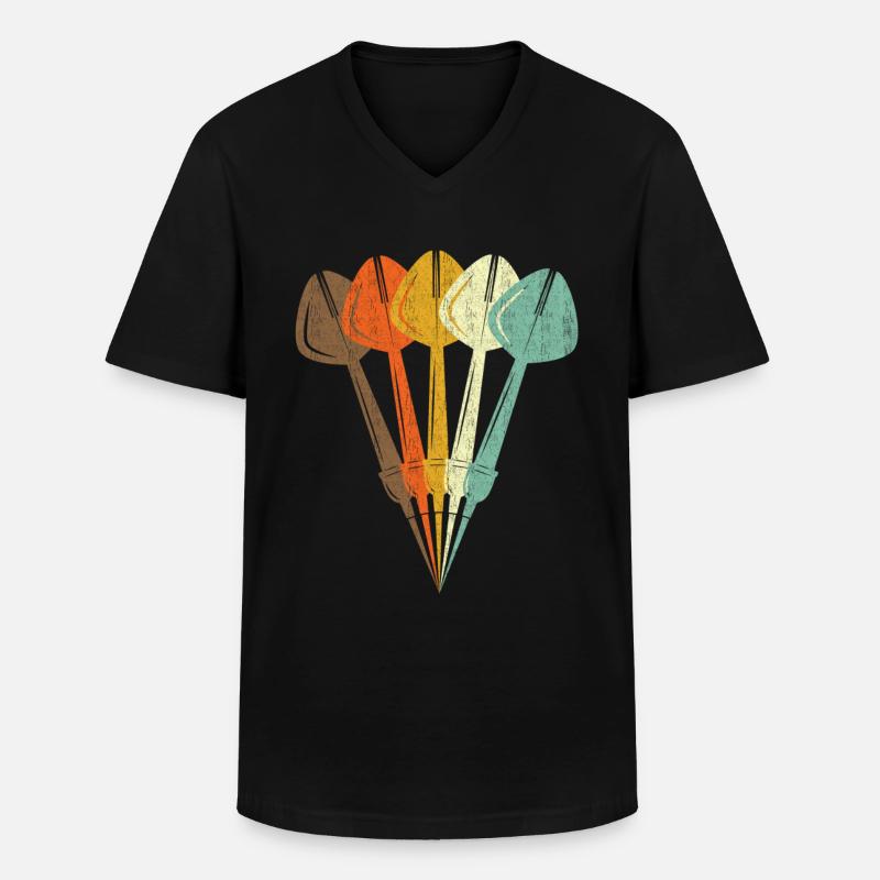 Dart Retro Style - Männer-T-Shirt mit V-Ausschnitt - Schwarz