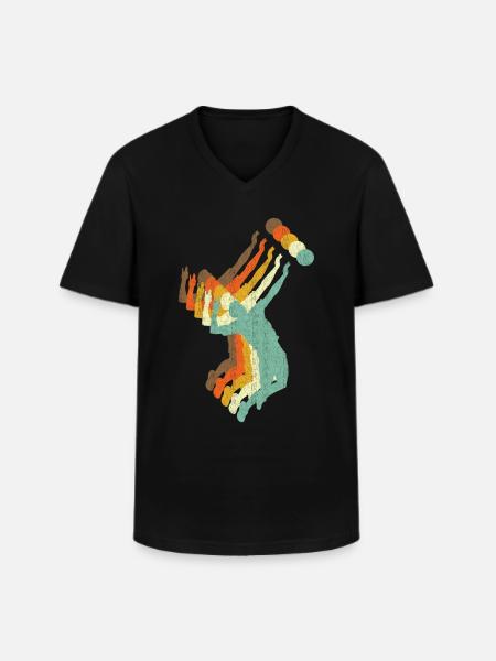 Volleyball Retro Style - Men's V-Neck T-Shirt - black